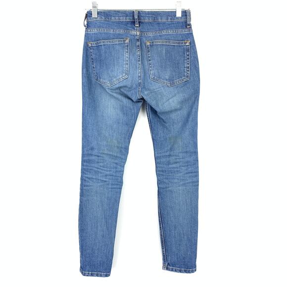 EVERLANE Jeans Women's Size 24 Mid Rise Cotton Ankle Skinny Medium Wash Blue - Picture 2 of 7